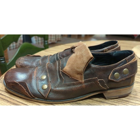 Gordon Rush Collection Men\'s Size 10 Brown Distressed Unique Leather Dress Shoes main image 8